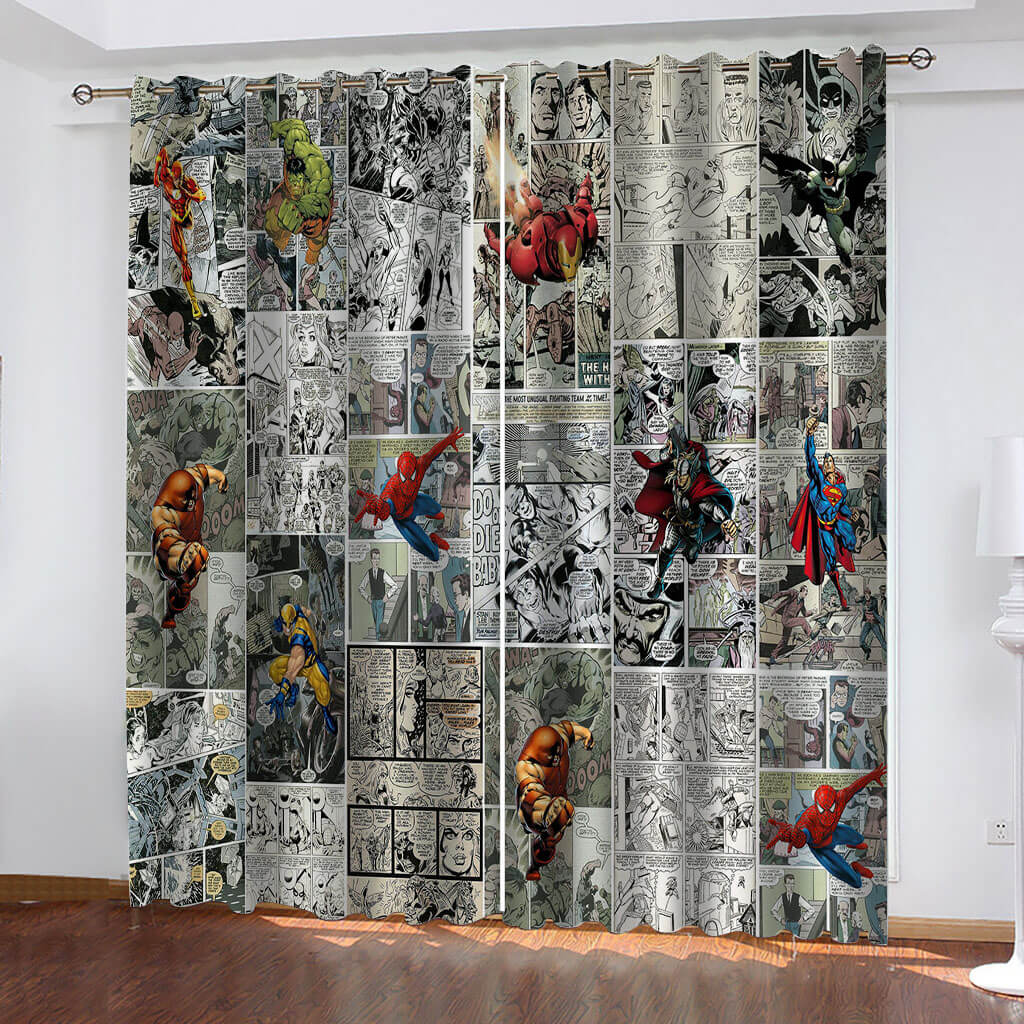 Marvel Comics Superhero Curtains Blackout Window Drapes Room Decoration EBuycos 