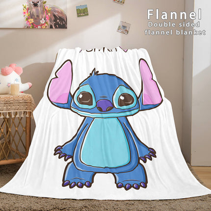 Stitch Flannel Blanket Warm Cozy Bed Blankets Soft Throw Blanket