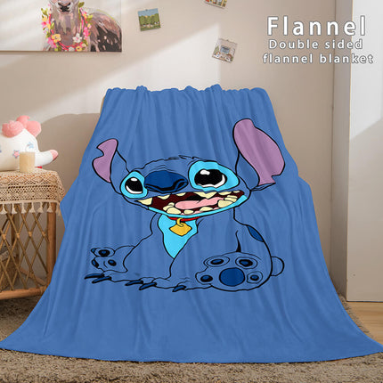 Stitch Flannel Blanket Warm Cozy Bed Blankets Soft Throw Blanket