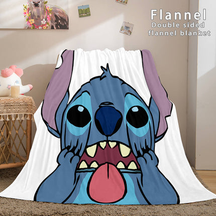 Stitch Flannel Blanket Warm Cozy Bed Blankets Soft Throw Blanket