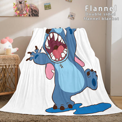 Stitch Flannel Blanket Warm Cozy Bed Blankets Soft Throw Blanket