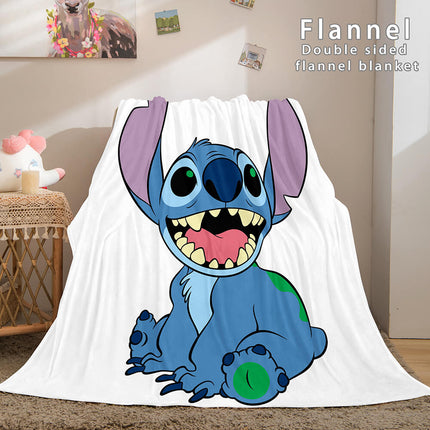 Stitch Flannel Blanket Warm Cozy Bed Blankets Soft Throw Blanket