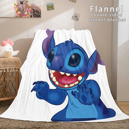 Stitch Flannel Blanket Warm Cozy Bed Blankets Soft Throw Blanket