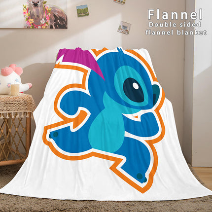 Stitch Flannel Blanket Warm Cozy Bed Blankets Soft Throw Blanket