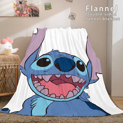 Stitch Flannel Blanket Warm Cozy Bed Blankets Soft Throw Blanket