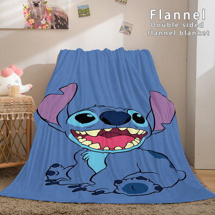 Stitch Flannel Blanket Warm Cozy Bed Blankets Soft Throw Blanket