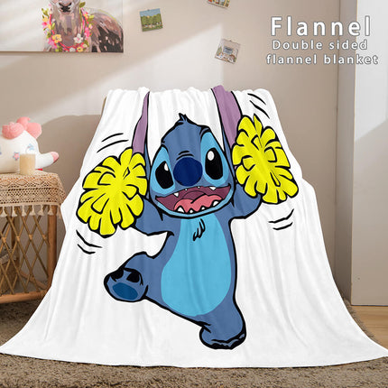 Stitch Flannel Blanket Warm Cozy Bed Blankets Soft Throw Blanket