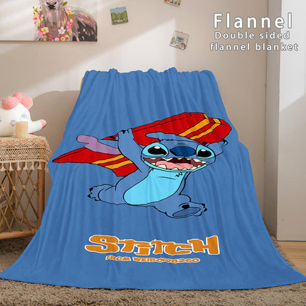 Stitch Flannel Blanket Warm Cozy Bed Blankets Soft Throw Blanket