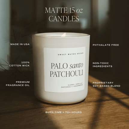 Fall Leaves Soy Candle - Tan Matte Jar - 15 oz Sweet Water Decor 