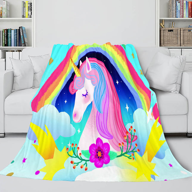 Unicorn Blanket Flannel Fleece Throw Blanket Girls Birthday Gift