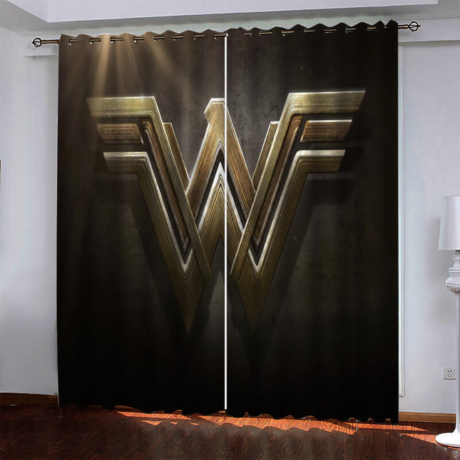 Wonder Woman Pattern Curtains Blackout Window Drapes