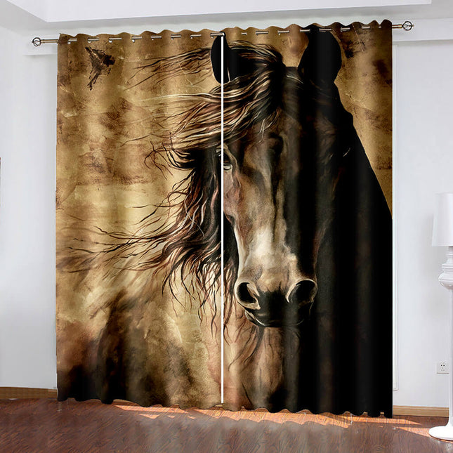 Zebra Horse Curtains Blackout Window Treatments Drapes for Room Decor