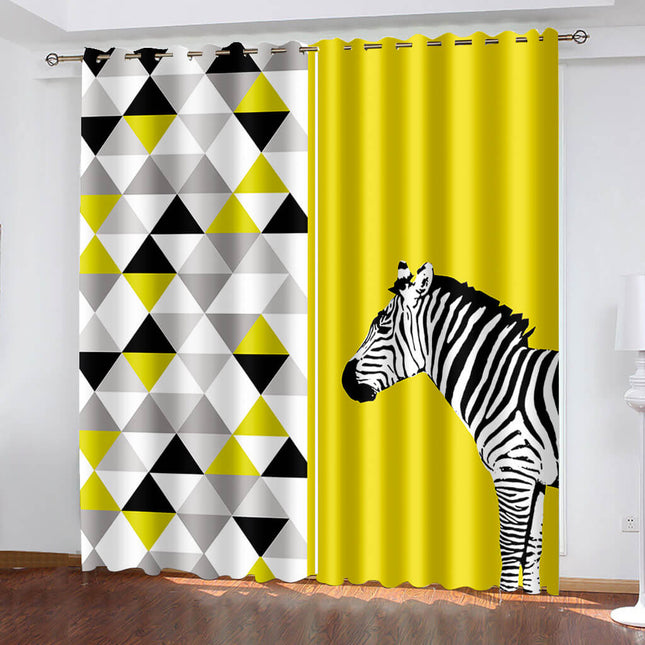 Zebra Horse Curtains Blackout Window Treatments Drapes for Room Decor