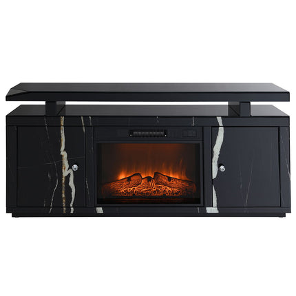 Drisana - TV Stand With Fireplace - Black Mirrored Finish ACME 