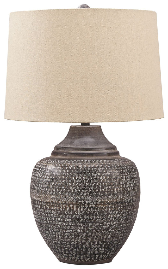 Olinger - Brown - Metal Table Lamp Ashley Furniture 