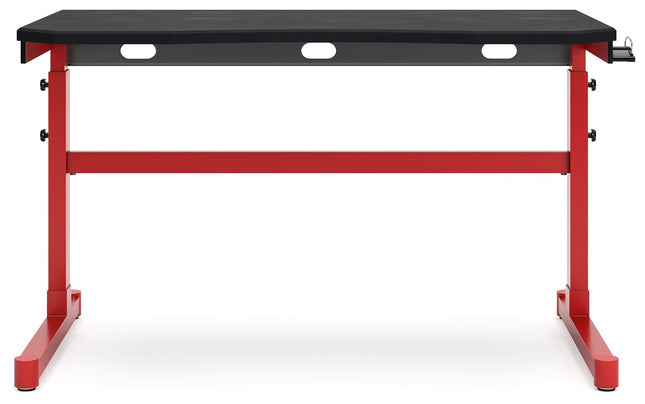 Lynxtyn - Red / Black - Adjustable Height Desk Signature Design by Ashley® 