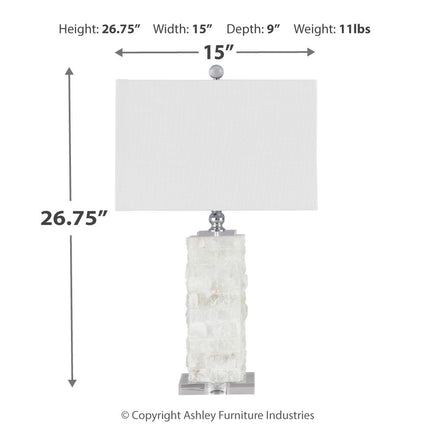 Malise - White - Alabaster Table Lamp Ashley Furniture 