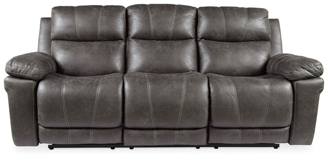 Erlangen - Dark Gray - Pwr Rec Sofa With Adj Headrest Ashley Furniture 