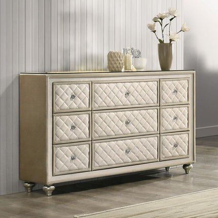 Lucienne - Dresser - Beige Velvet - Tony's Home Furnishings