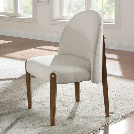 Gamarya - Side Chair (Set of 2) - White Fabric & Oak ACME 