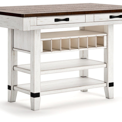 Valebeck - Rect Dining Room Counter Table With Wine Rack Signature Design by Ashley® 