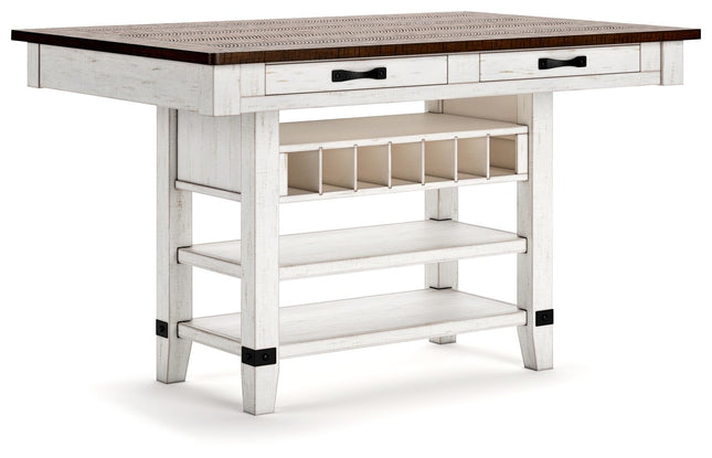 Valebeck - Rect Dining Room Counter Table With Wine Rack Signature Design by Ashley® 