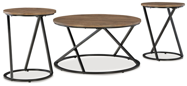 Cassbryn - Brown / Black - Occasional Table Set (Set of 3) Signature Design by Ashley® 