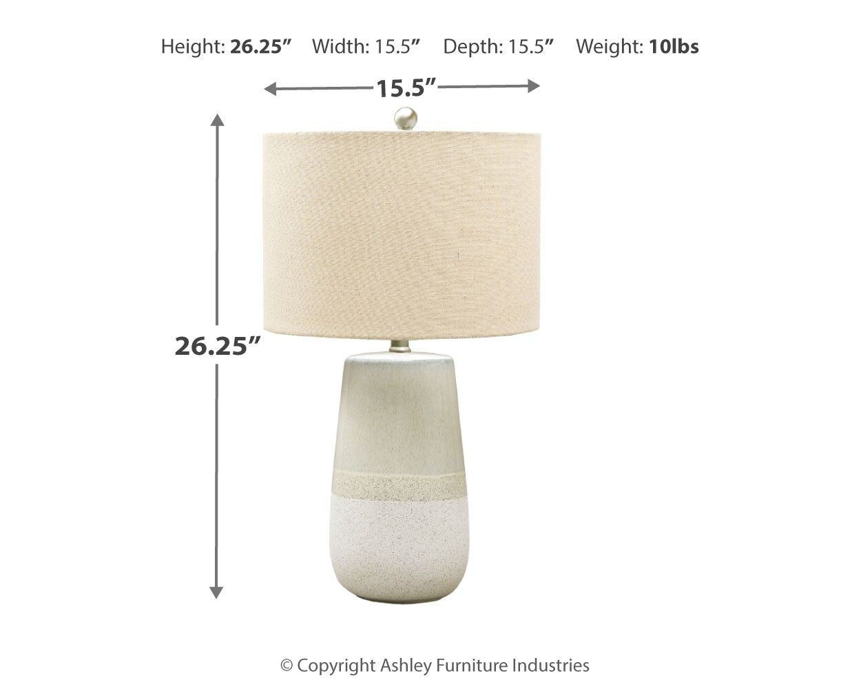 Shavon - Beige / White - Ceramic Table Lamp - Tony's Home Furnishings