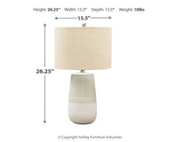 Thumbnail for Shavon - Beige / White - Ceramic Table Lamp - Tony's Home Furnishings