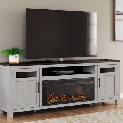 Darborn - Gray / Brown - 88" TV Stand With Electric Infrared Fireplace Insert Signature Design by Ashley® 