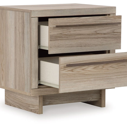 Hasbrick - Tan - Two Drawer Night Stand Signature Design by Ashley® 