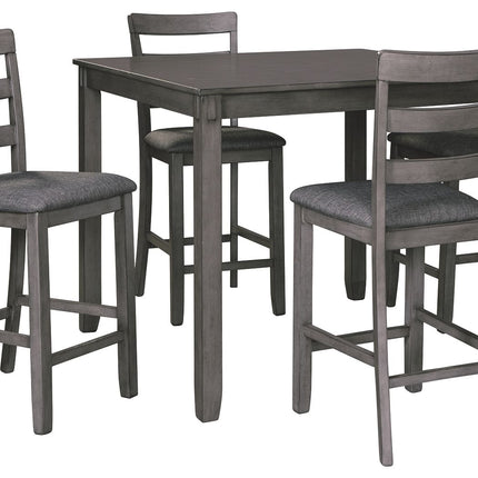 Bridson - Gray - Square Counter Tbl Set (Set of 5) Ashley Furniture 