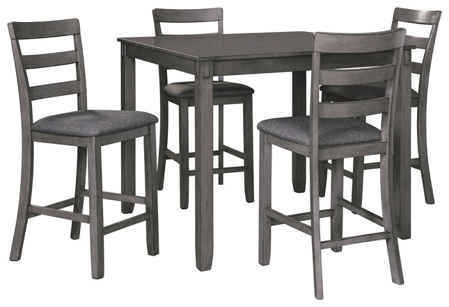 Bridson - Gray - Square Counter Tbl Set (Set of 5) Ashley Furniture 