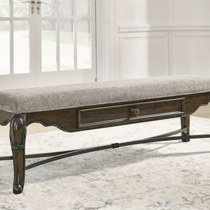 Maylee - Dark Brown - Upholstered Storage Bench Signature Design by Ashley® 