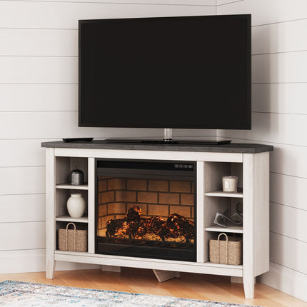 Dorrinson - Corner TV Stand With Fireplace Insert Signature Design by Ashley® 