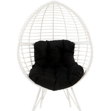 Galzed - Patio Lounge Chair - Black Fabric & White Wicker ACME 