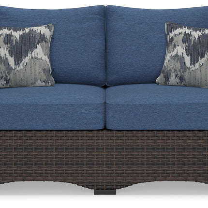 Windglow - Blue / Brown - Loveseat With Cushion Signature Design by Ashley® 