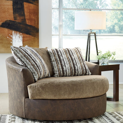 Alesbury - Chocolate - Oversized Swivel Accent Chair Signature Design by Ashley® 