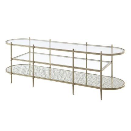 Zaba - TV Stand - Glass Top & Silver ACME 