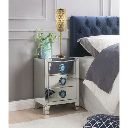 Filip - Accent Table - Mirrored & Faux Agate ACME 