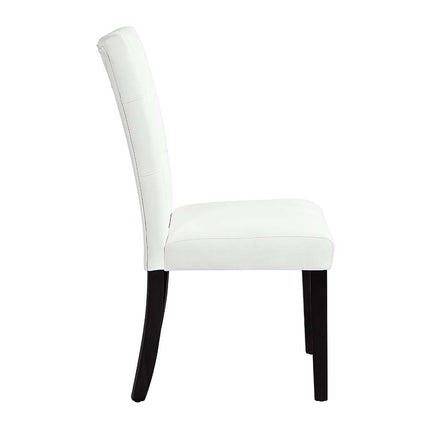 Hussein - Side Chair (Set of 2) - White PU & Black Finish ACME 