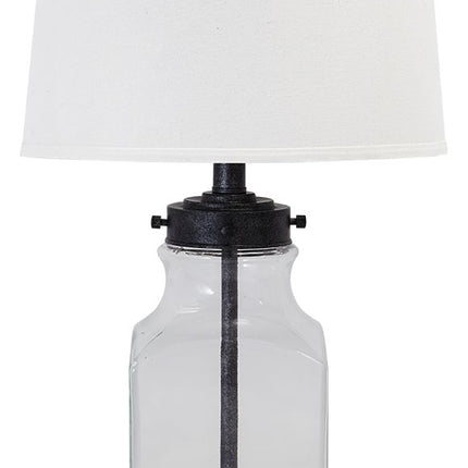 Sharolyn - Transparent / Silver Finish - Glass Table Lamp Ashley Furniture 