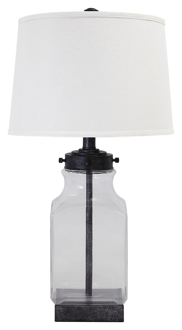 Sharolyn - Transparent / Silver Finish - Glass Table Lamp Ashley Furniture 