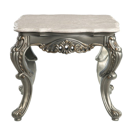 Miliani - End Table With Marble Top - Natural Antique Bronze ACME 