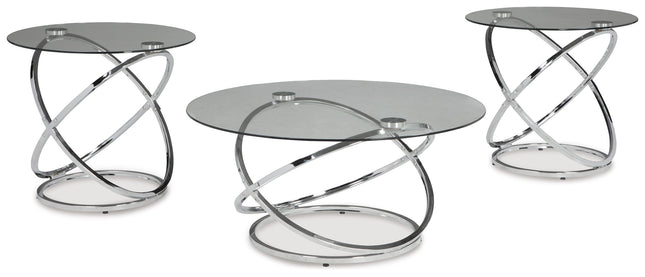 Hollynyx - Chrome Finish - Occasional Table Set (Set of 3) Ashley Furniture 