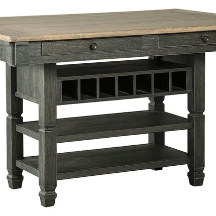 Tyler - Black / Gray - Rectangular Dining Room Counter Table Ashley Furniture 