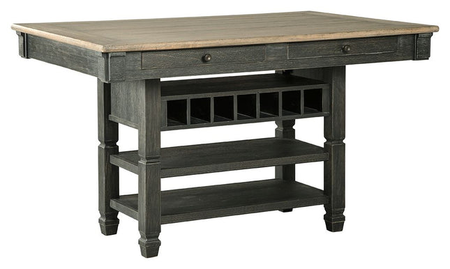 Tyler - Black / Gray - Rectangular Dining Room Counter Table Ashley Furniture 