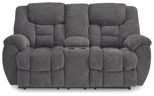 Foreside - Charcoal - Dbl Reclining Loveseat With Console Signature Design by Ashley® 