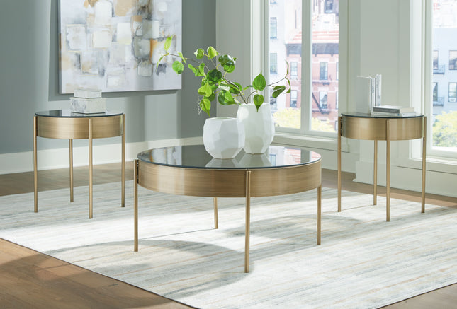 Jettaya - Brushed Brass - Occasional Table Set (Set of 3) Signature Design by Ashley® 