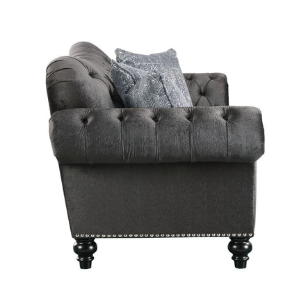 Gaura - Loveseat - Dark Gray Velvet ACME 